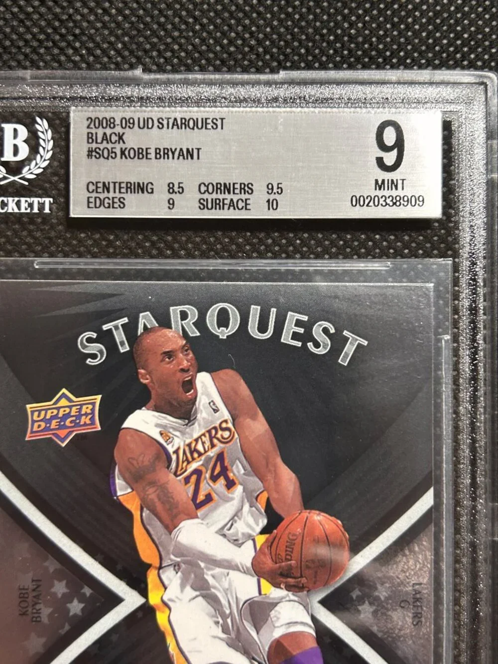 2008-09 Upper Deck Starquest Kobe Bryant #SQ-5 Black/Majestic Rarest BGS 9 MINT